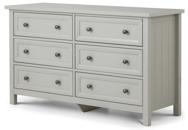 Mandy 6 Drawer Wide Chest Of Drawers - Dove Grey