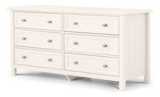 Mandy 6 Drawer Wide Chest Of Drawers - Surf White